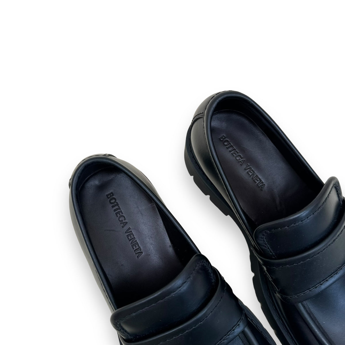 BOTTEGA VENETA HADDOCK LEATHER LOAFER BLACK UK10