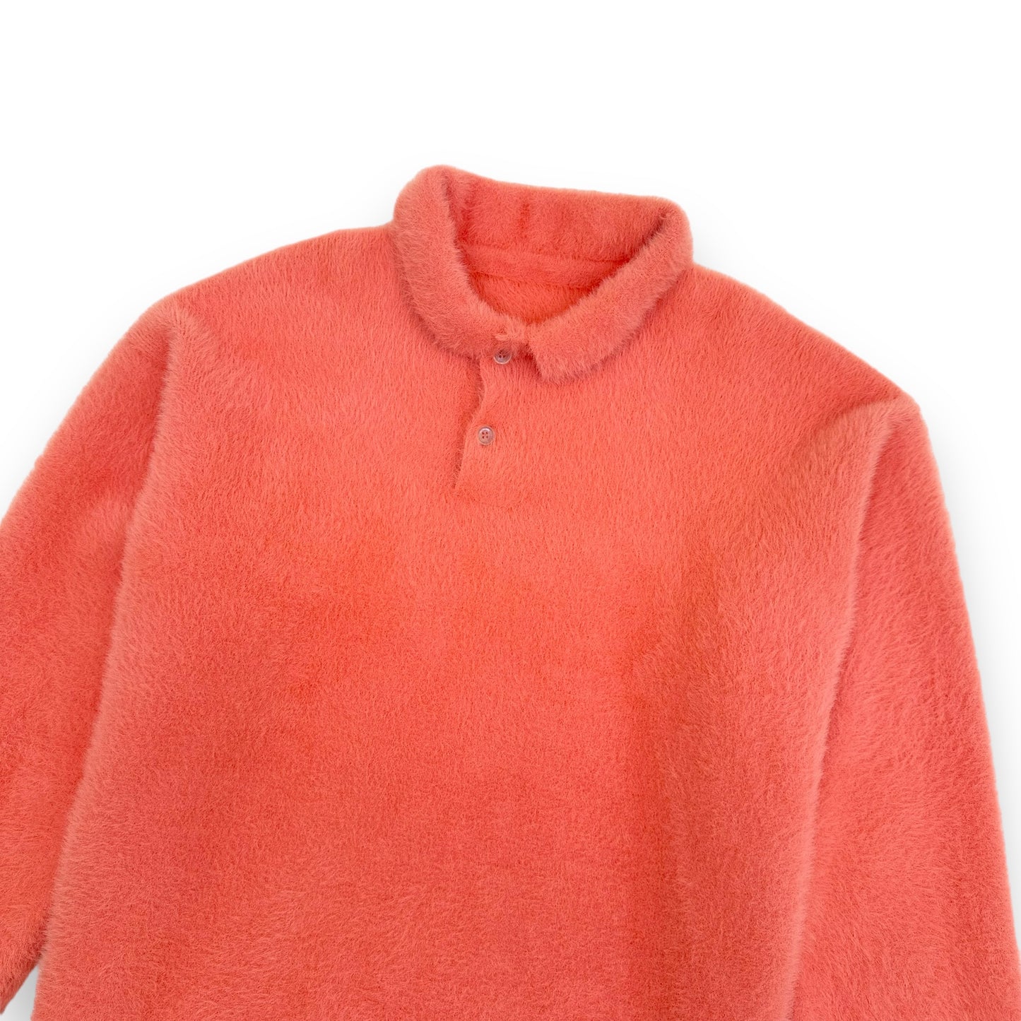 JACQUEMUS POLO NEVE BRUSHED-KNIT SWEATER ORANGE XXL