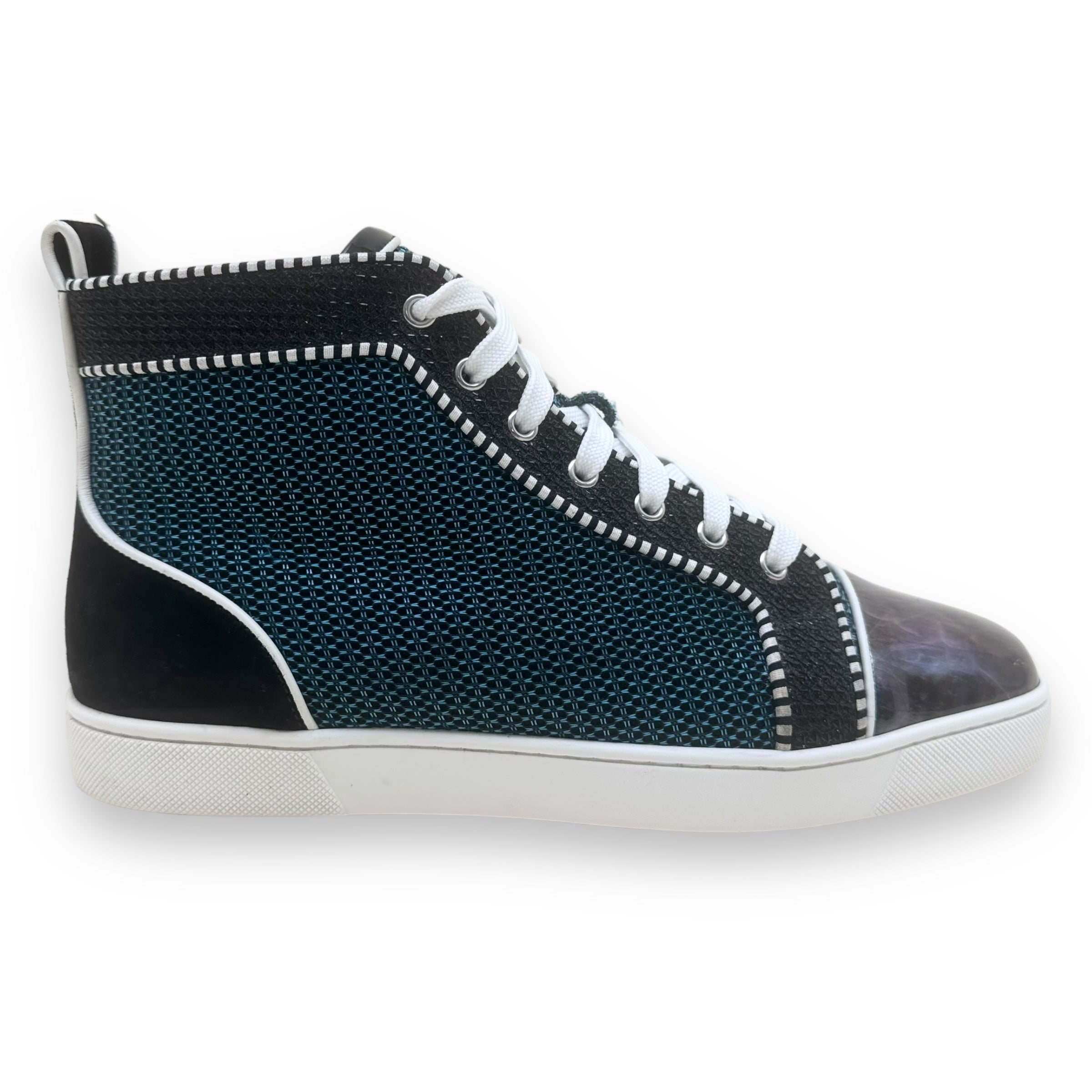 CHRISTIAN LOUBOUTIN LOUIS ORLATO FLAT SNEAKER BLUE / BLACK UK9