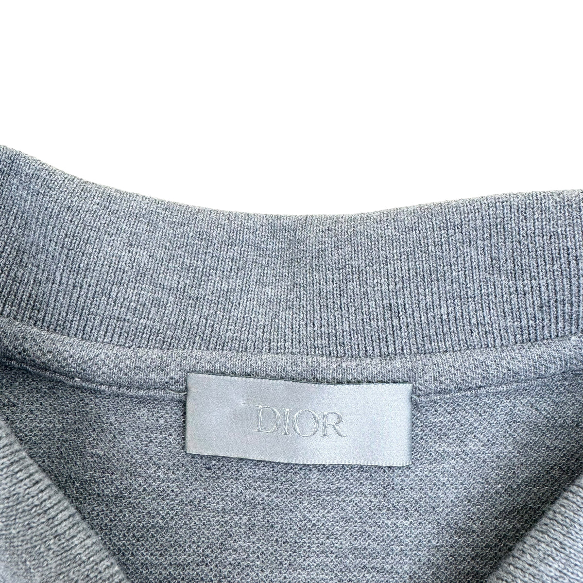 DIOR CD ICON LOGO COTTON POLO SHIRT GREY XL