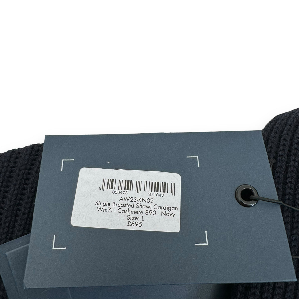 THOM SWEENEY AW23 SINGLE BREASTED WOOL / CASHMERE CARDIGAN NAVY L