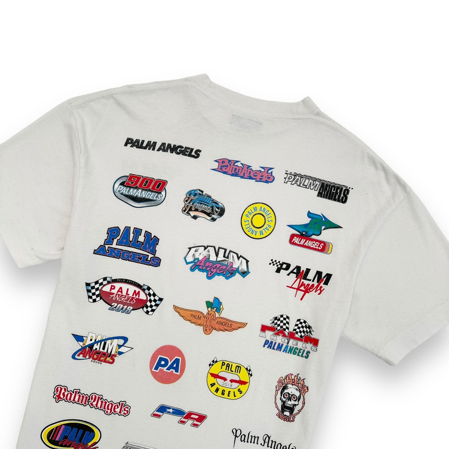 PALM ANGELS RACING LOGO T-SHIRT WHITE M