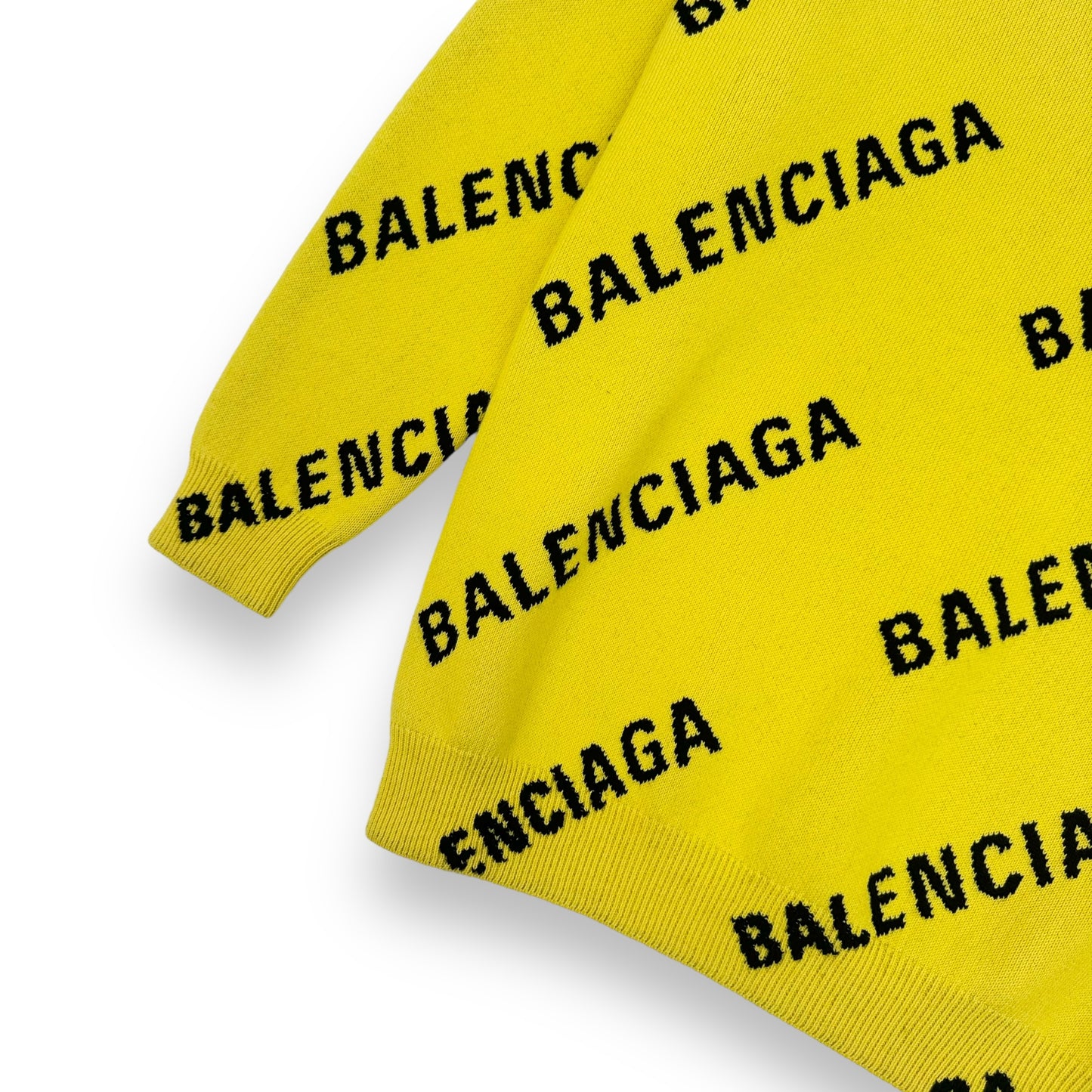 BALENCIAGA OVERSIZED ALL-OVER LOGO SWEATER S