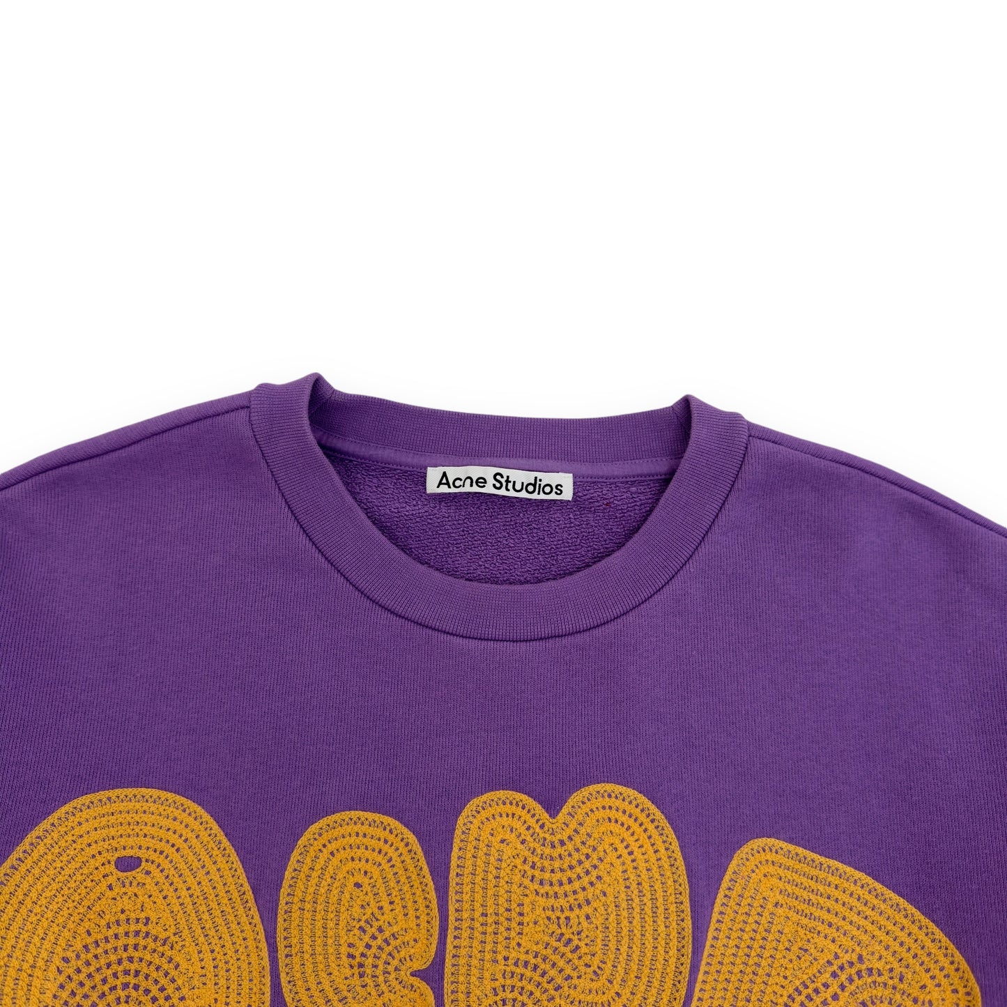 ACNE STUDIOS LOGO CREWNECK SWEATSHIRT PURPLE / YELLOW L