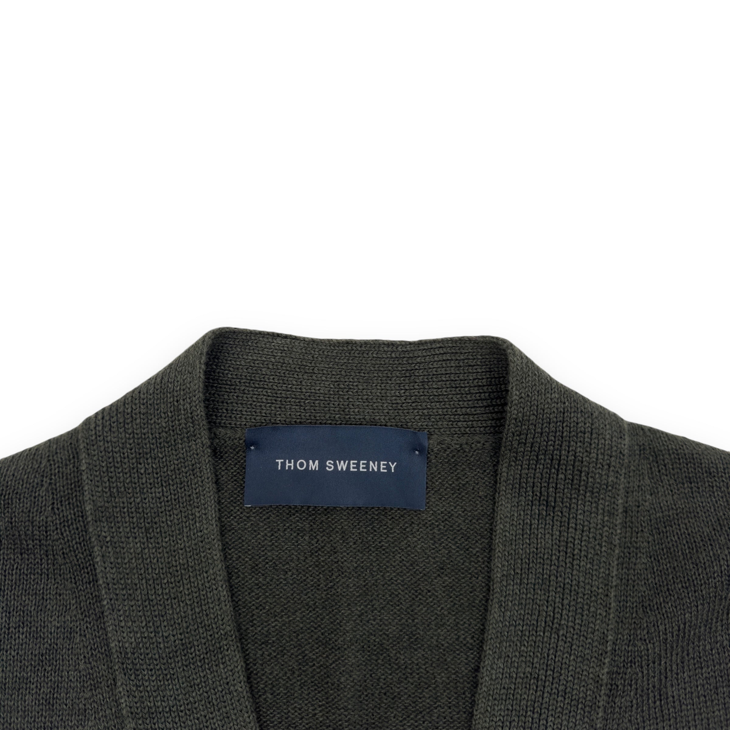 THOM SWEENEY COTTON / LINEN BLEND CARDIGAN GREEN M