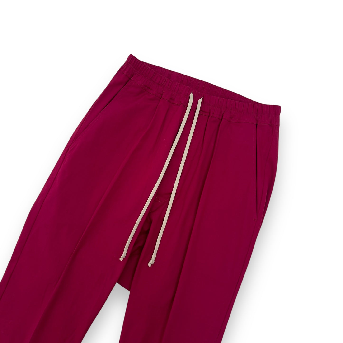 RICK OWENS EDFU SS23 DROP-CROTCH TROUSERS BURGUNDY 50 / L