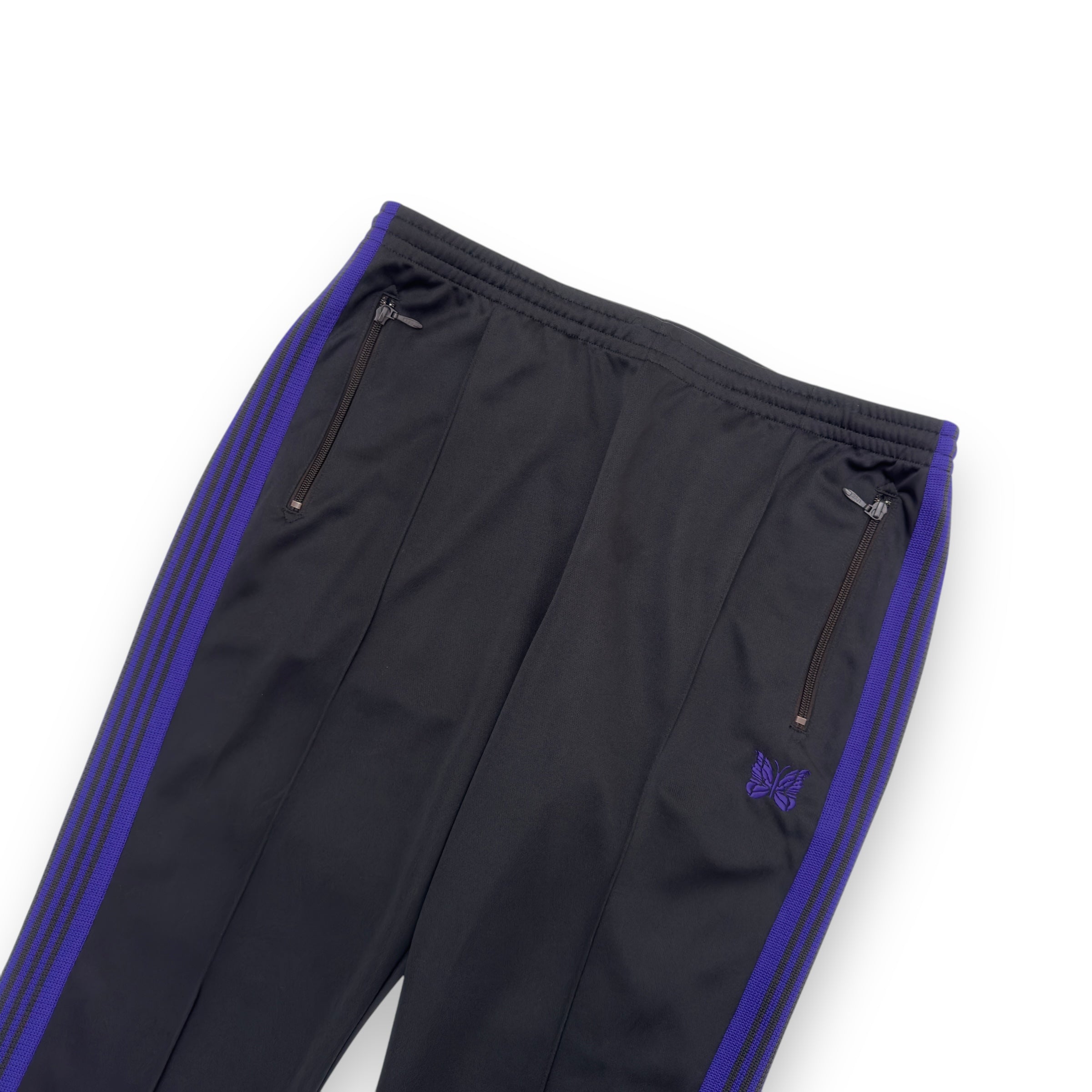 NEEDLES TRACK PANTS BLACK / PURPLE XL