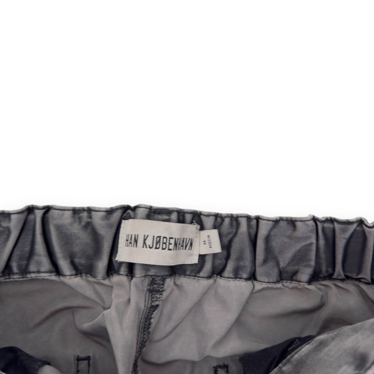 HAN KJØBENHAVN STRAIGHT-LEG NYLON TROUSERS SILVER XL