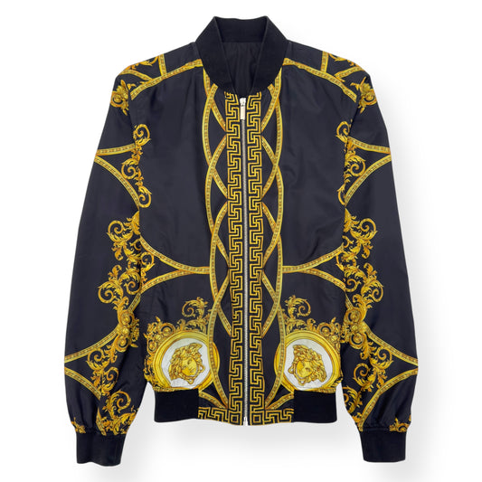 VERSACE BAROQUE PRINT REVERSIBLE JACKET YELLOW / BLACK 46 / S