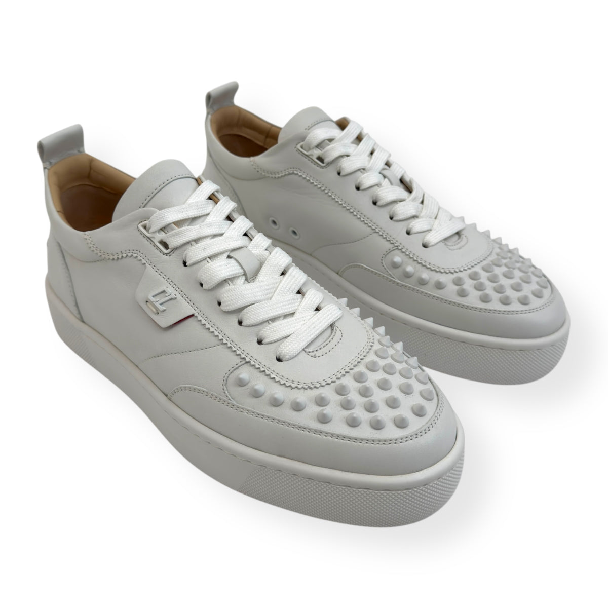 CHRISTIAN LOUBOUTIN HAPPYRUI SPIKE SNEAKER WHITE UK8