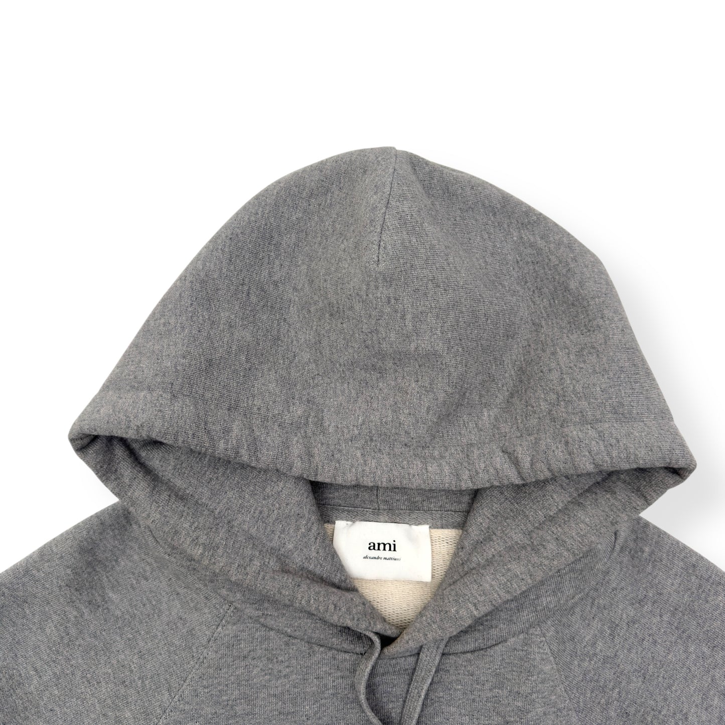 AMI PARIS POPOVER HOODIE GREY / WHITE M