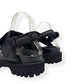 GANNI WOMENS HIKING LEATHER SANDALS BLACK 38 / UK5