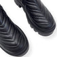 GUCCI WOMENS FRANCES CHEVRON-QUILTED LEATHER ANKLE BOOTS BLACK 38 / UK5