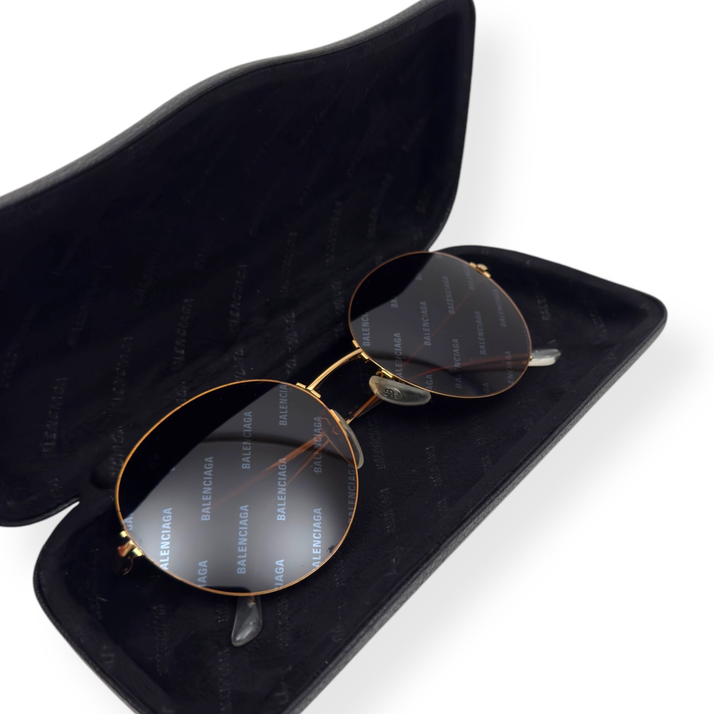 BALENCIAGA SUNGLASSES BROWN / GOLD