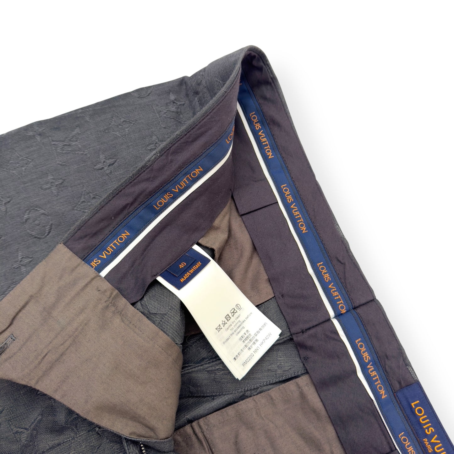 LOUIS VUITTON LOGO EMBROIDERED SLIM FIT TROUSERS S