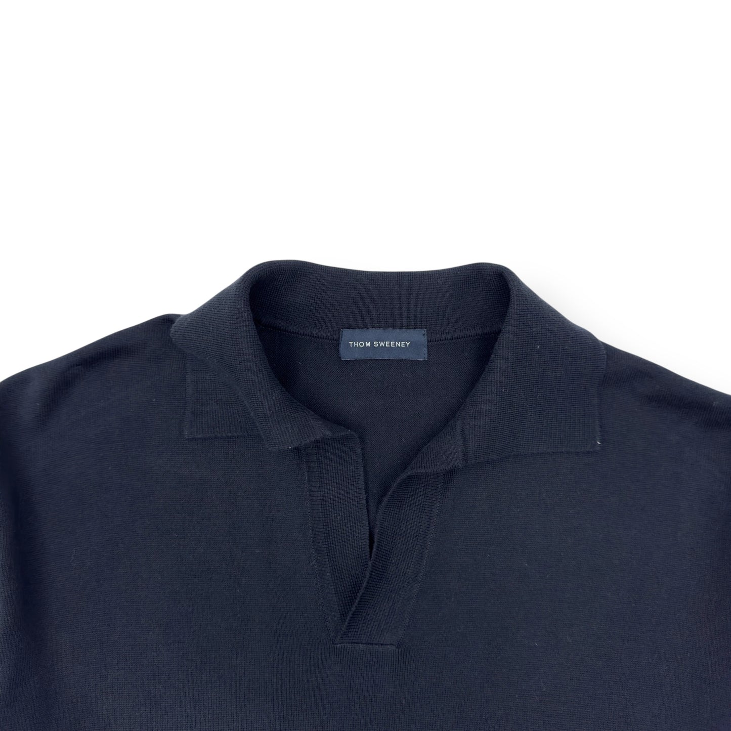 THOM SWEENEY SKIPPER COTTON POLO SHIRT NAVY M