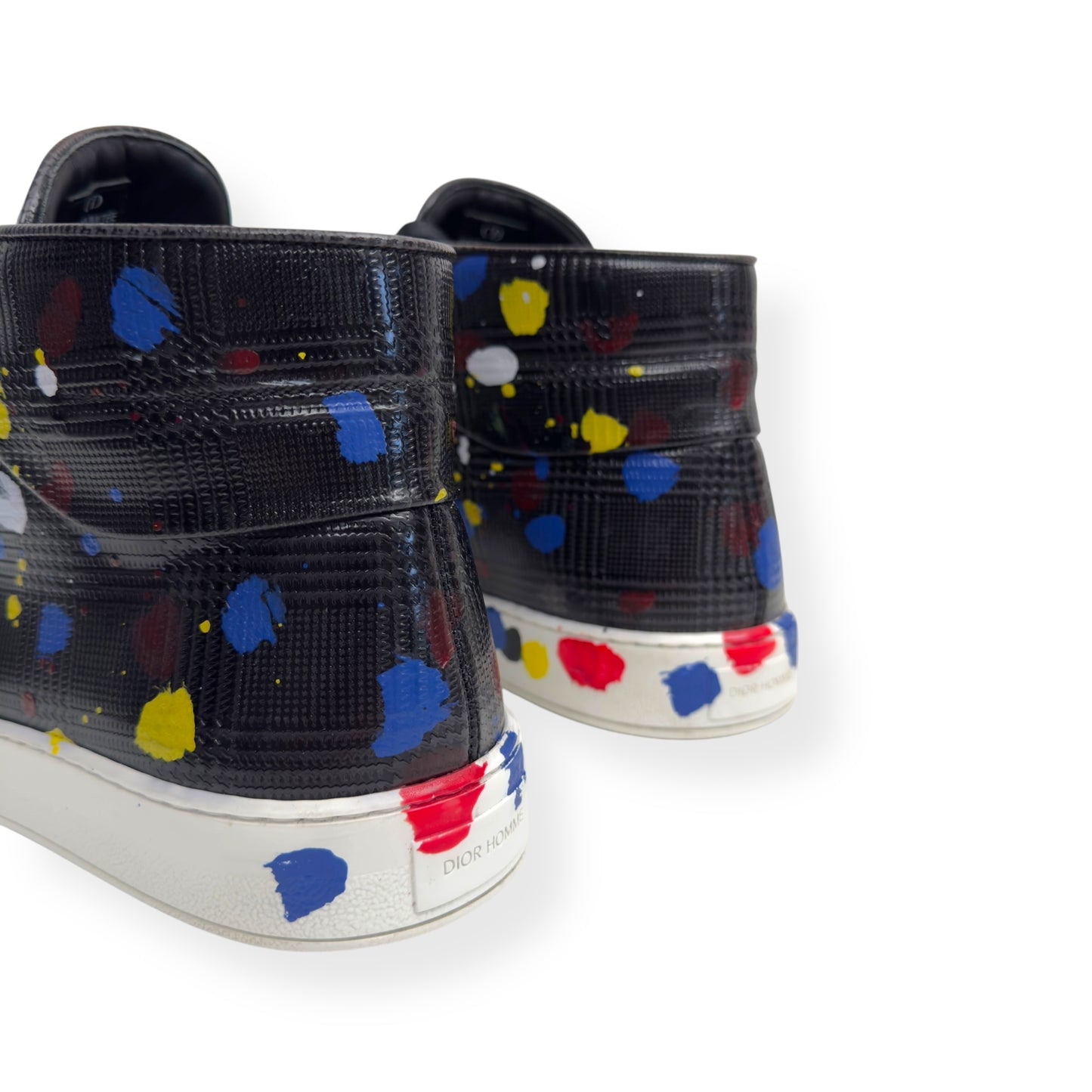DIOR HOMME HIGH-TOP B06 PAINT SPLATTER SNEAKER BLACK UK8