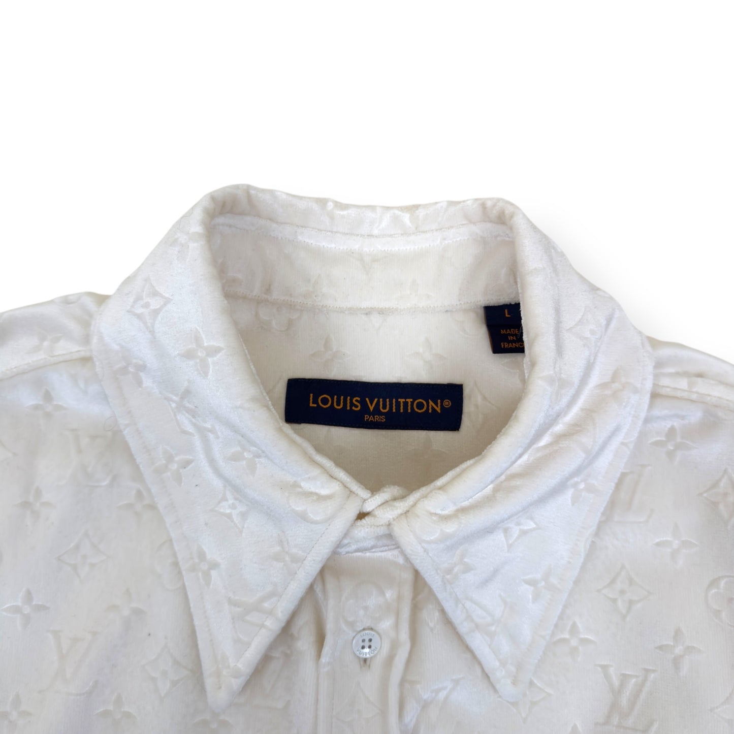 LOUIS VUITTON LV MONOGRAM VELVET SHIRT IVORY L