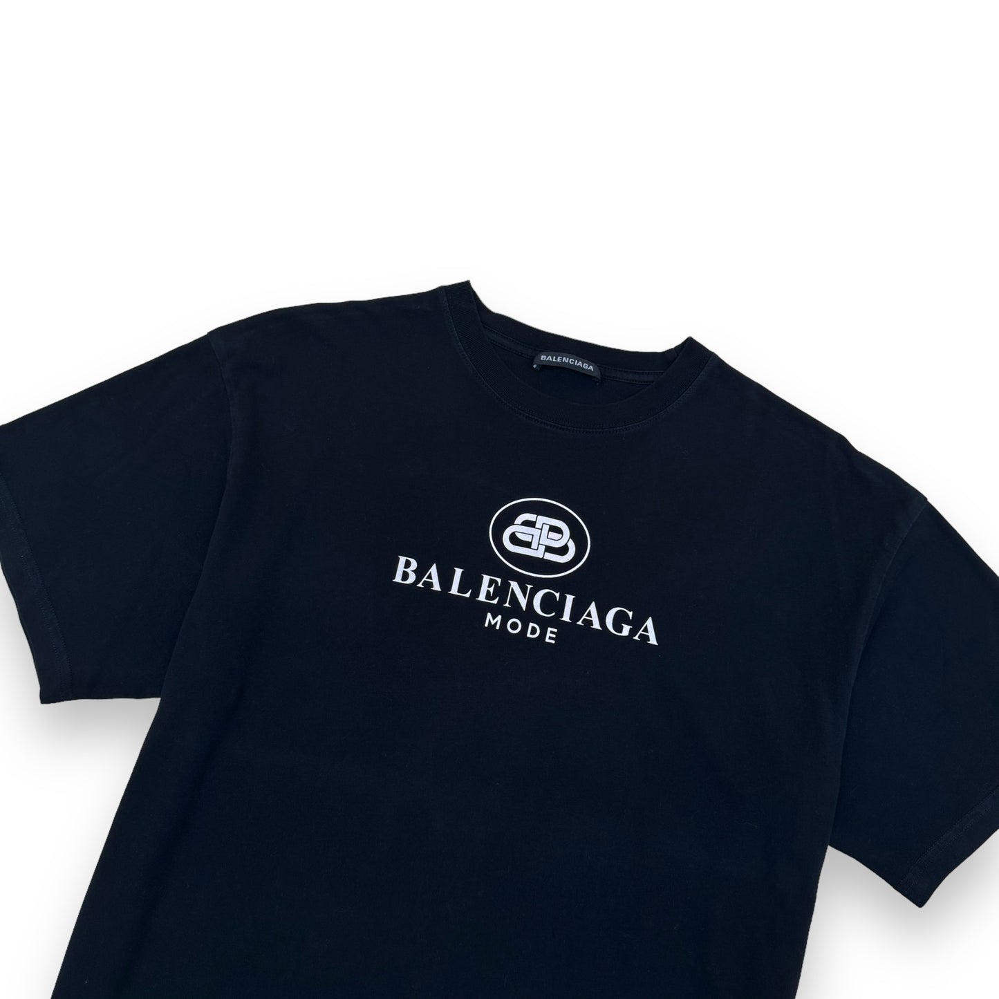 BALENCIAGA OVERSIZED INTERLOCK LOGO T-SHIRT BLACK XS