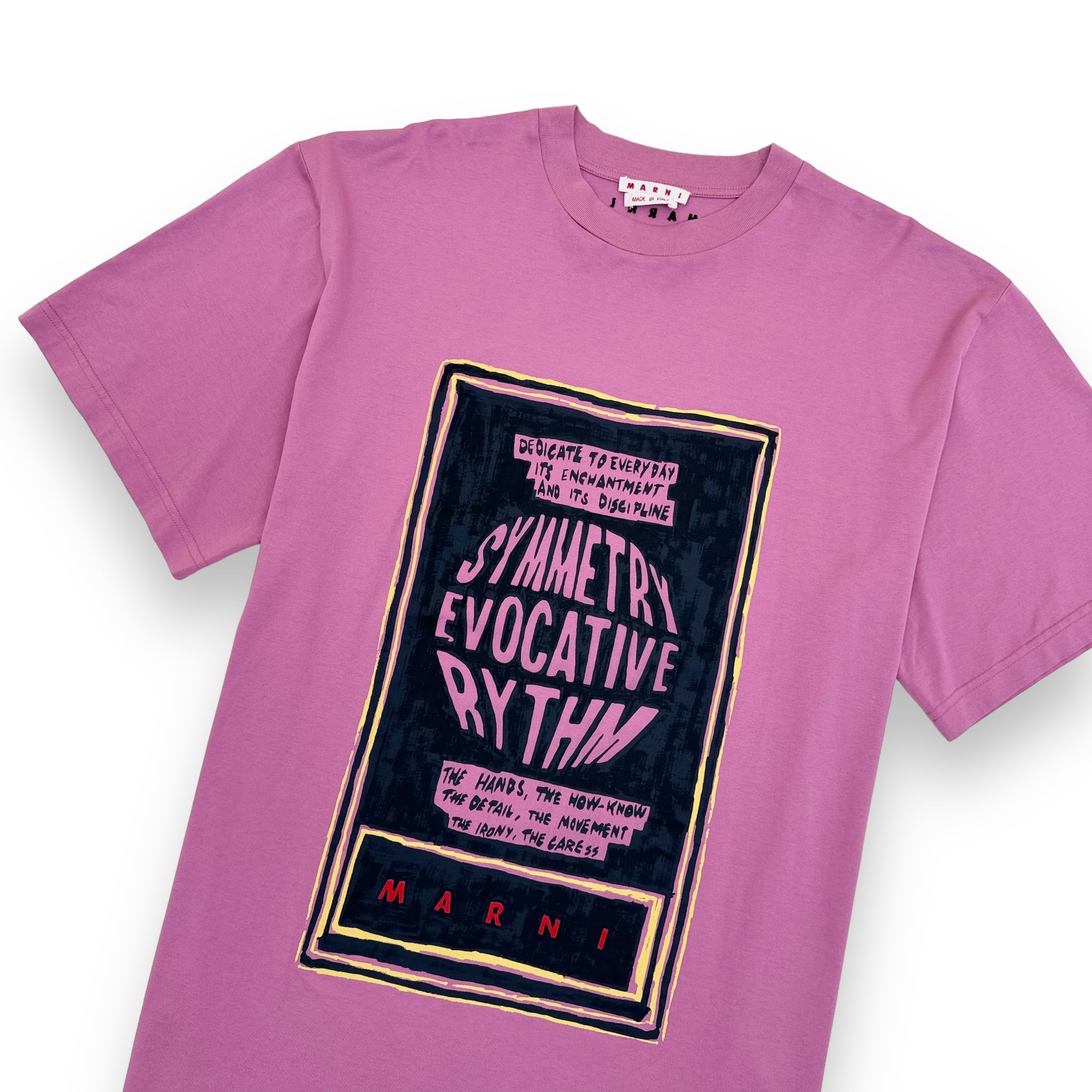 MARNI COTTON PRINT T-SHIRT PINK XXL