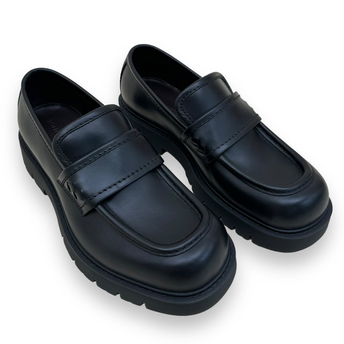 BOTTEGA VENETA HADDOCK LEATHER LOAFER BLACK UK10
