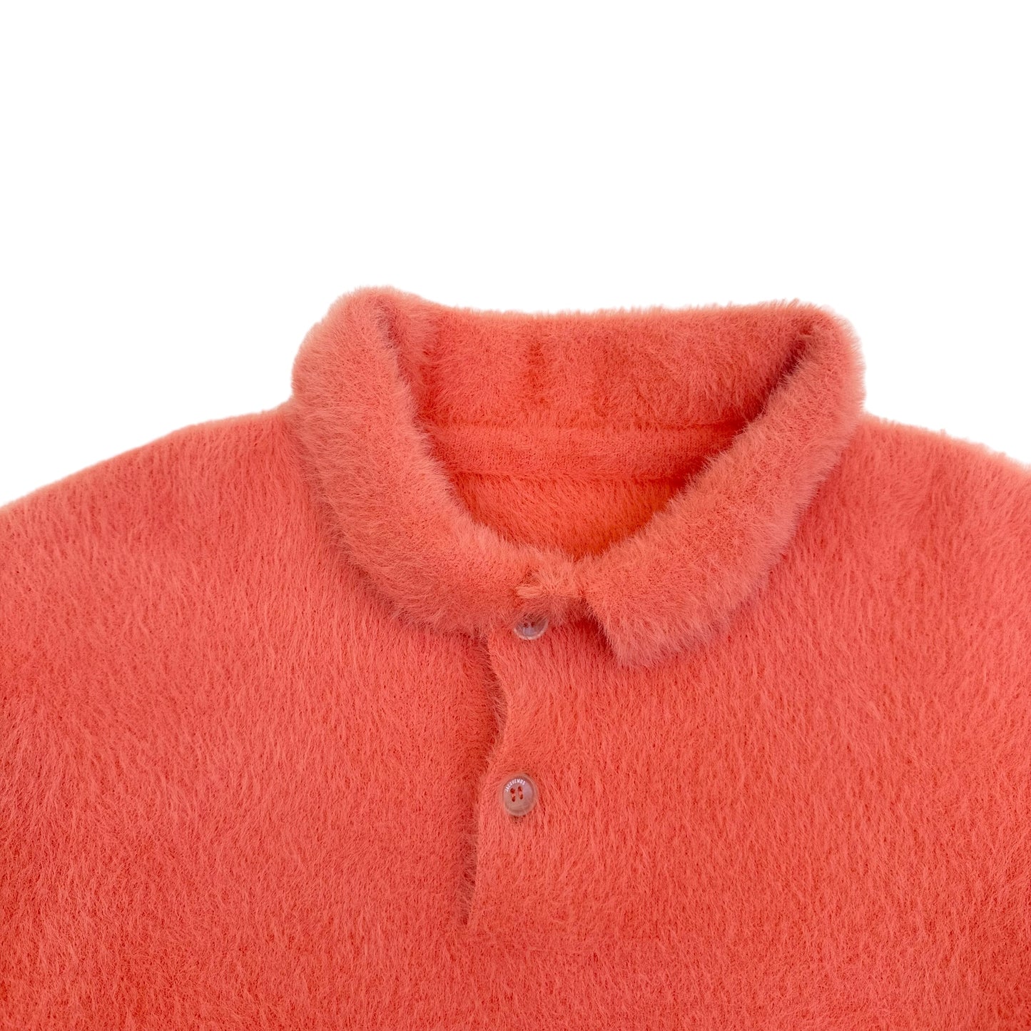 JACQUEMUS POLO NEVE BRUSHED-KNIT SWEATER ORANGE XXL