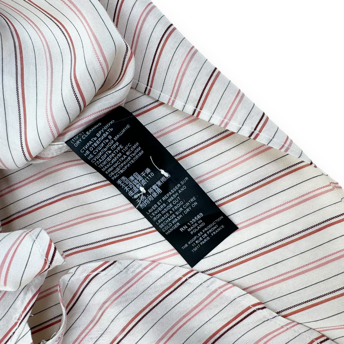 THE KOOPLES STRIPED SHIRT BEIGE / PINK L