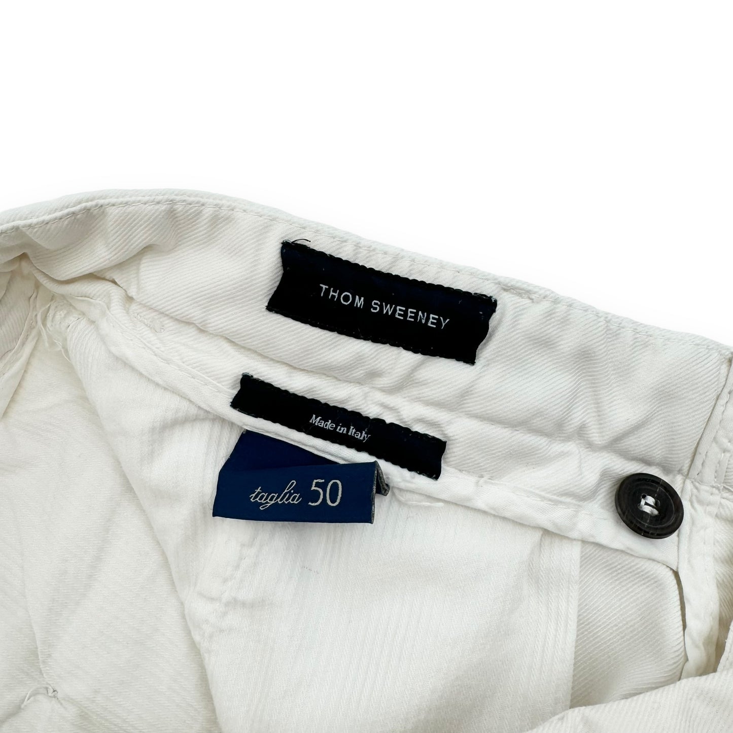 THOM SWEENEY CHINO TROUSERS WHITE L