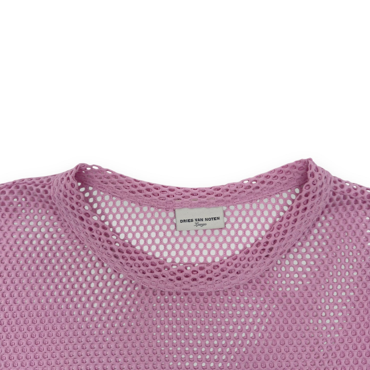 DRIES VAN NOTEN OVERSIZED HEGLAND MESH JERSEY PINK L