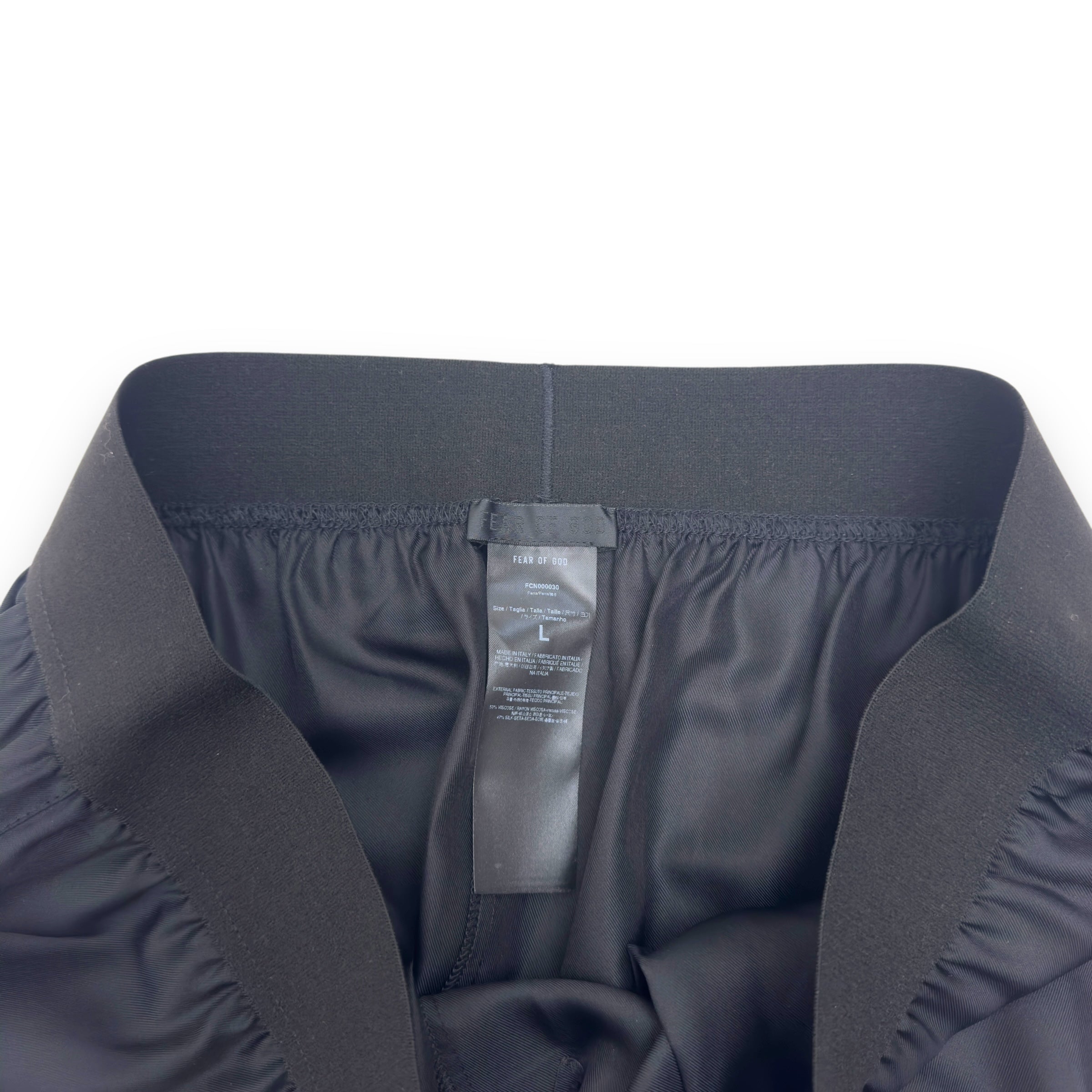 FEAR OF GOD SILK-BLEND LOUNGE PANTS BLACK L