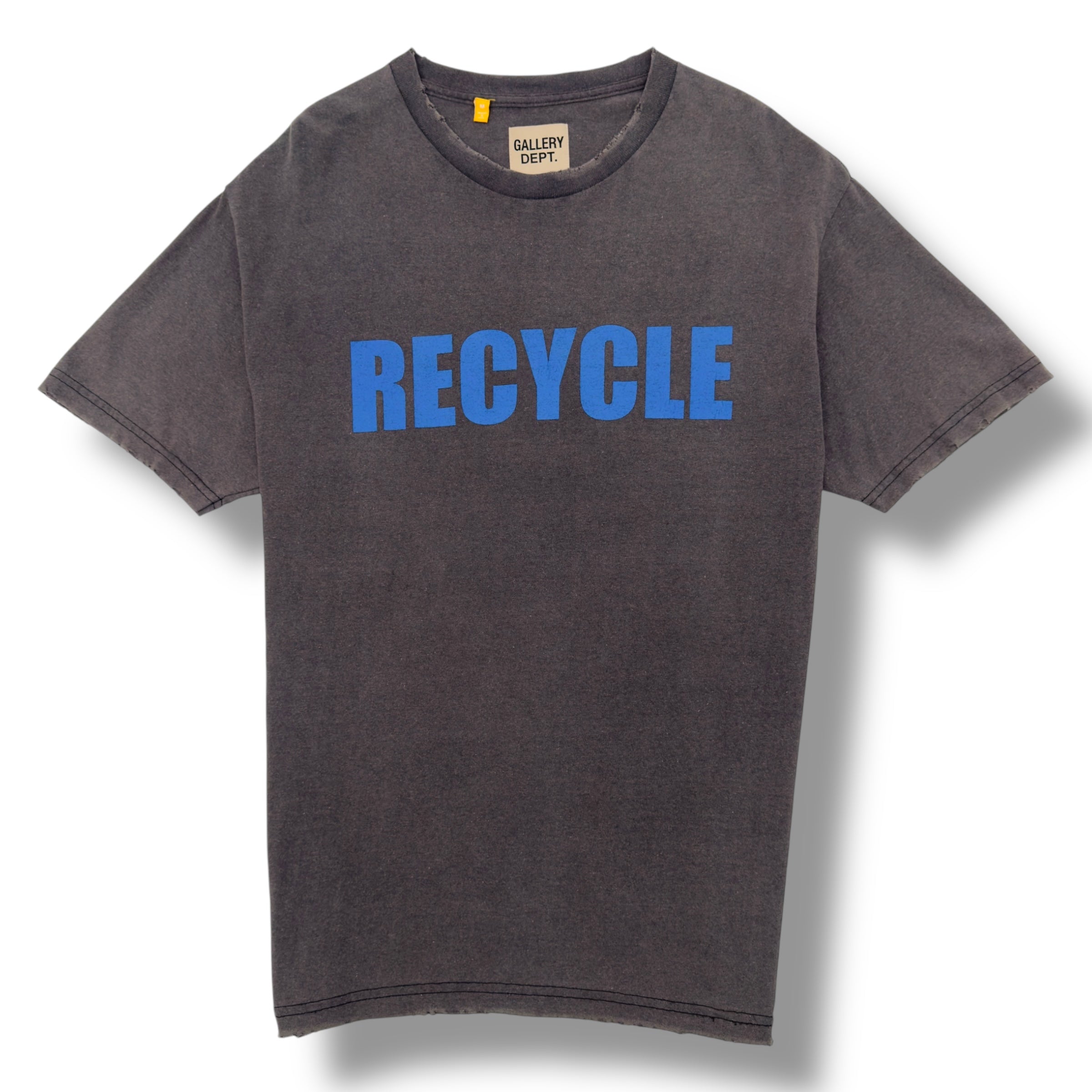 GALLERY DEPT. RECYCLE DISTRESSED T-SHIRT GREY / BLUE M