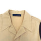 LOUIS VUITTON SHORT-SLEEVE ‘JUMPING DOG’ EMBROIDERED COTTON BOWLING SHIRT SAND XXL