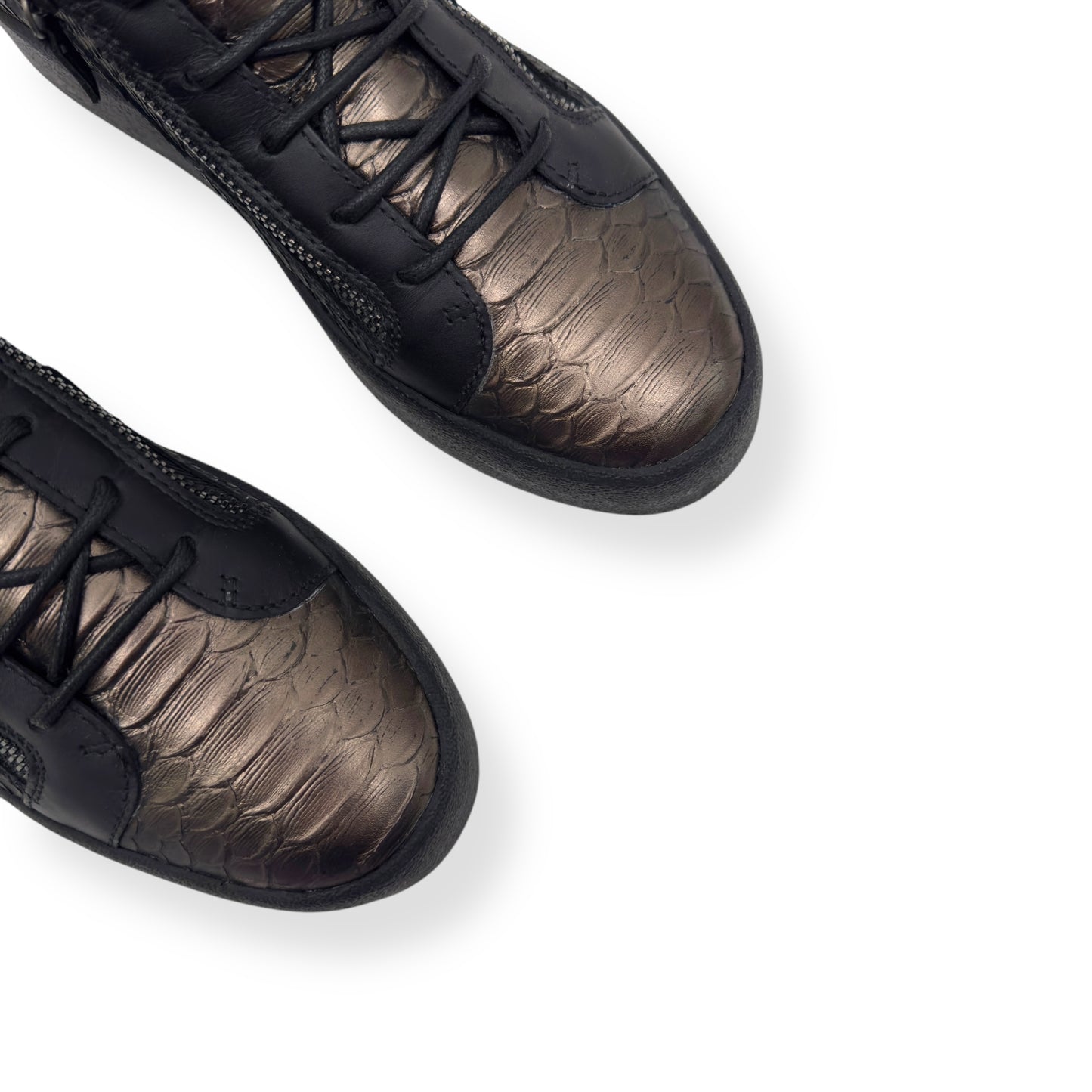 GIUSEPPE ZANOTTI ZIP-UP HIGH TOP SNEAKER BLACK / BRONZE 43 / UK9