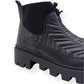 GUCCI WOMENS FRANCES CHEVRON-QUILTED LEATHER ANKLE BOOTS BLACK 38 / UK5