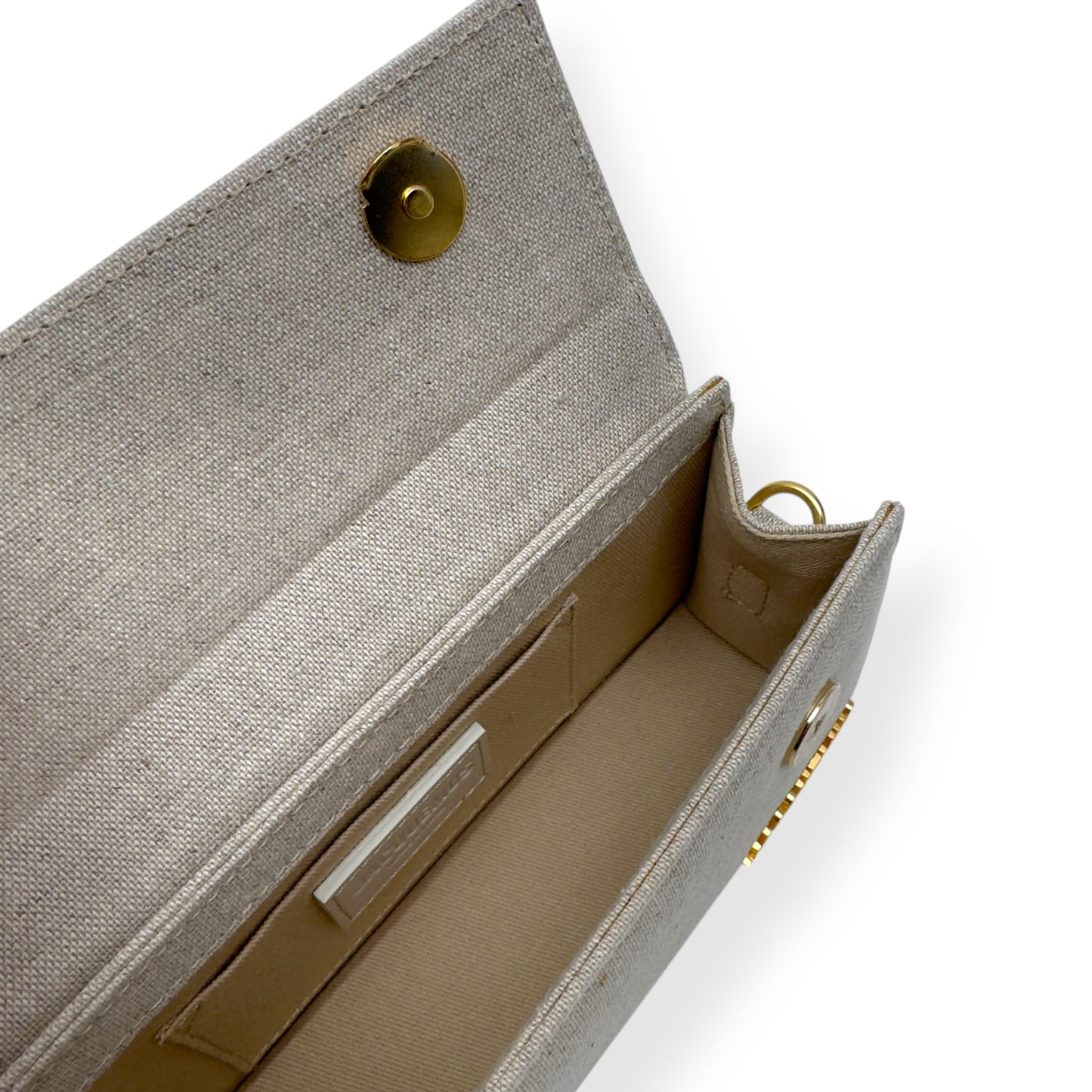JACQUEMUS ‘LE CHIQUITO LONG’ LINEN SHOULDER BAG BEIGE