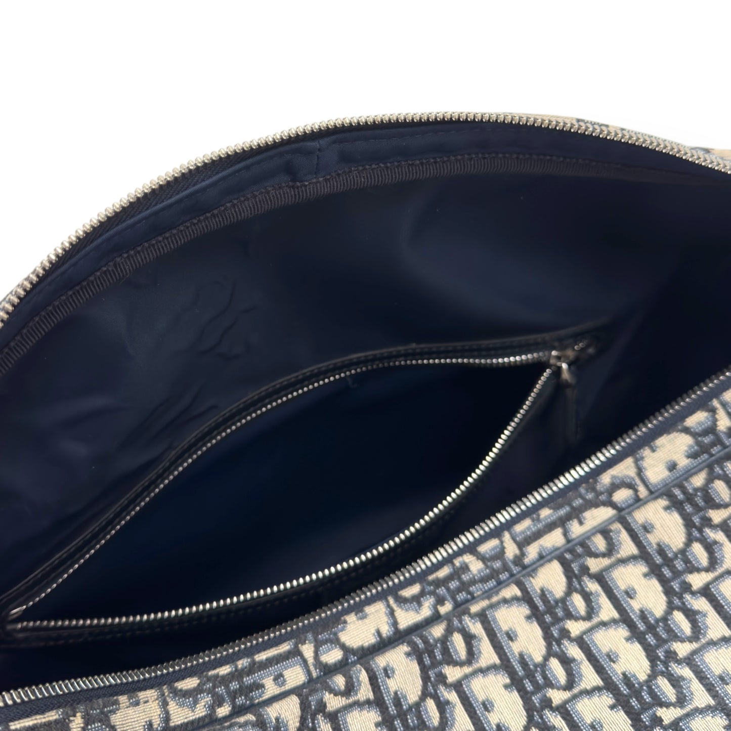 CHRISTIAN DIOR OBLIQUE JACQUARD CHANGING BAG BLACK / BEIGE L
