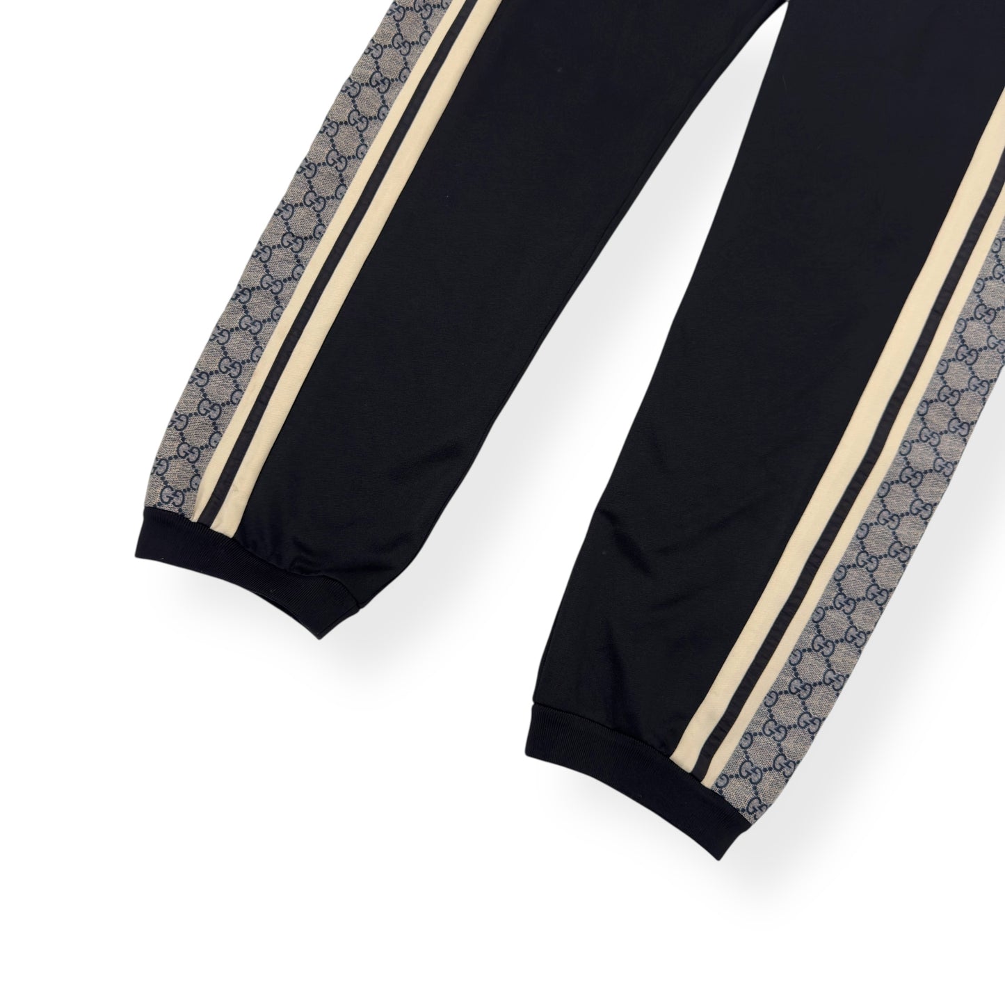 GUCCI TECHNICAL JERSEY TRACK PANTS BLACK / GREY M