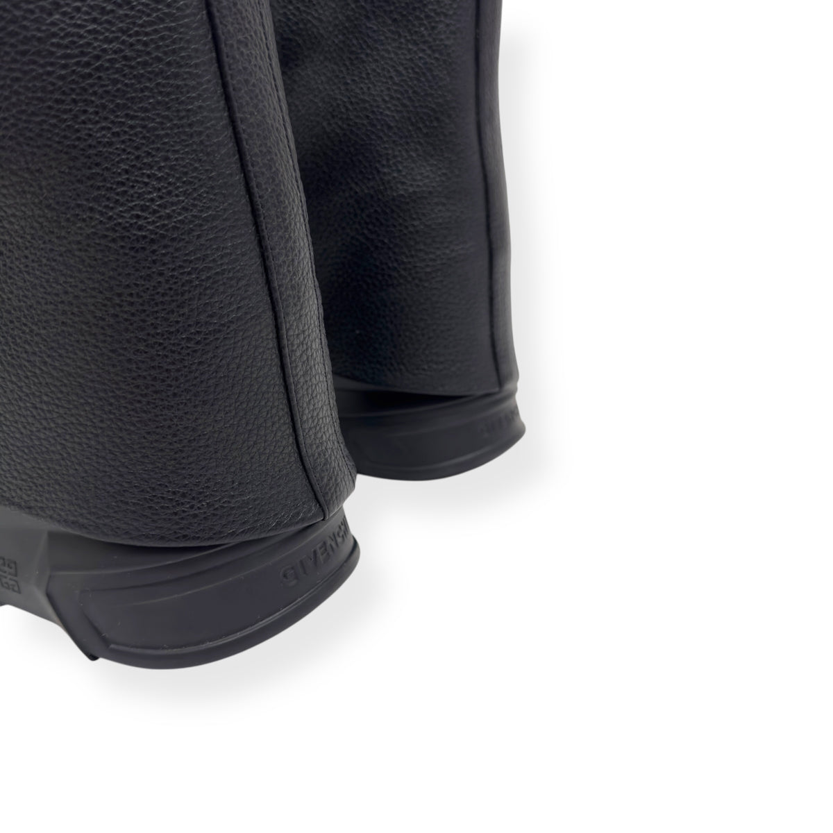 GIVENCHY SHARK LOCK LEATHER HEELED BIKER BOOTS BLACK / SILVER 38 / UK5