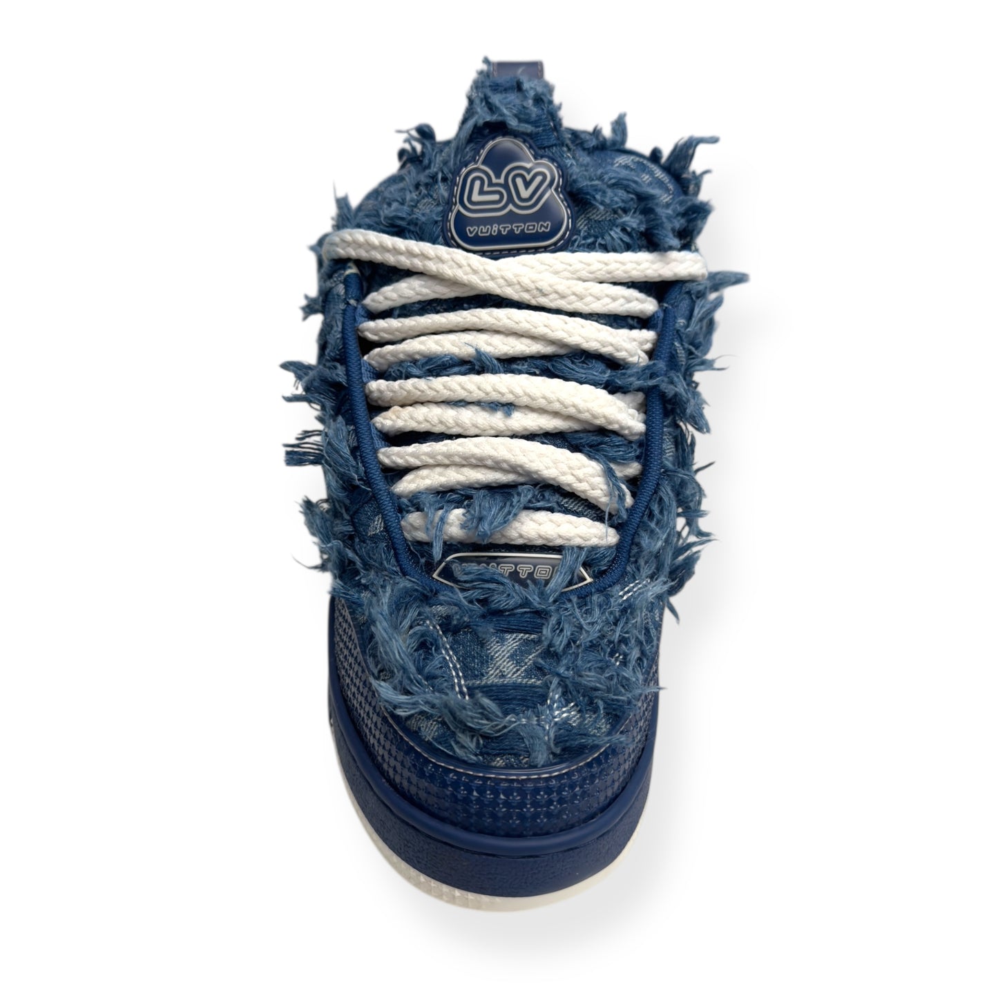 LOUIS VUITTON DISTRESSED DENIM  LV SKATE SNEAKER LUXURY BLUE UK6