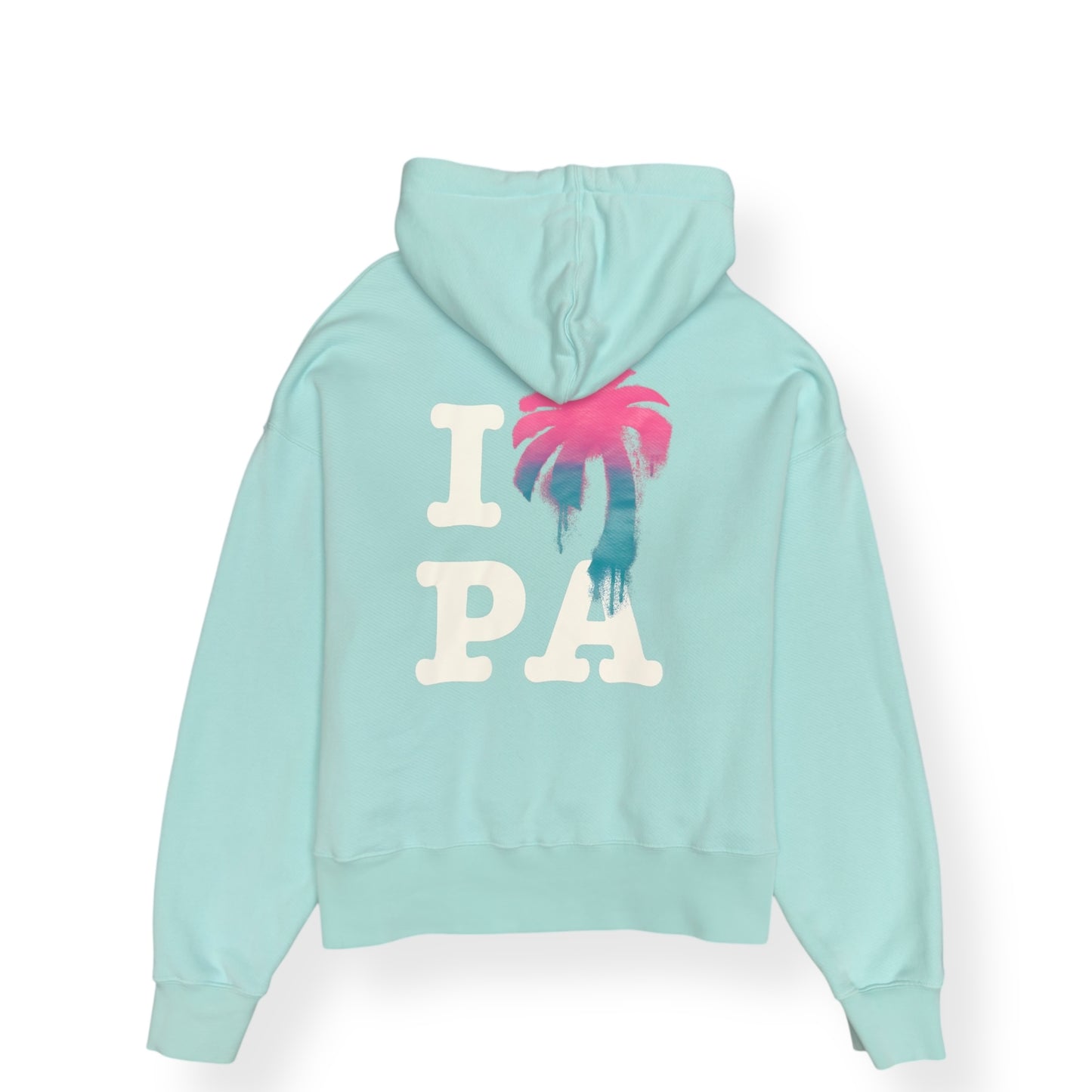 PALM ANGELS I LOVE PA PRINT HOODIE BABY BLUE L