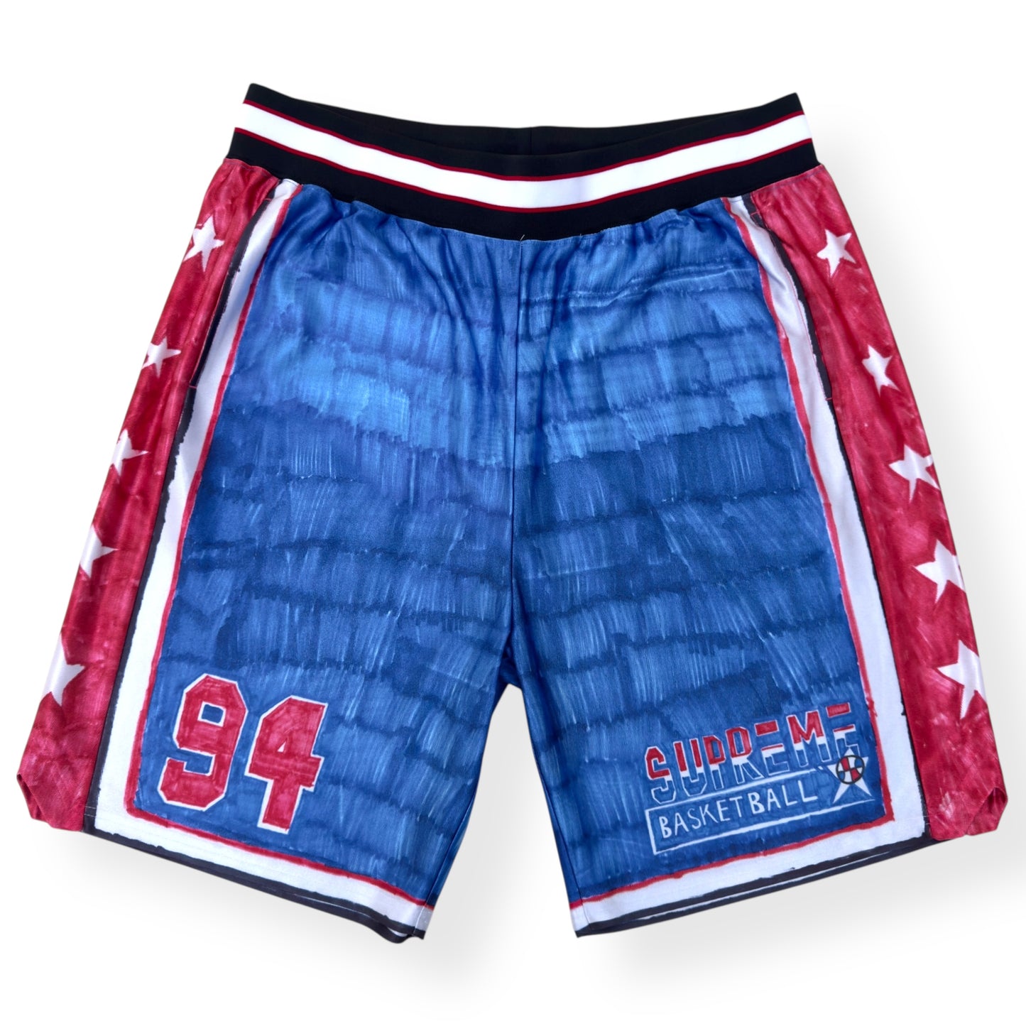SUPREME MARKER BASKETBALL SHORTS RED / BLUE / WHITE L