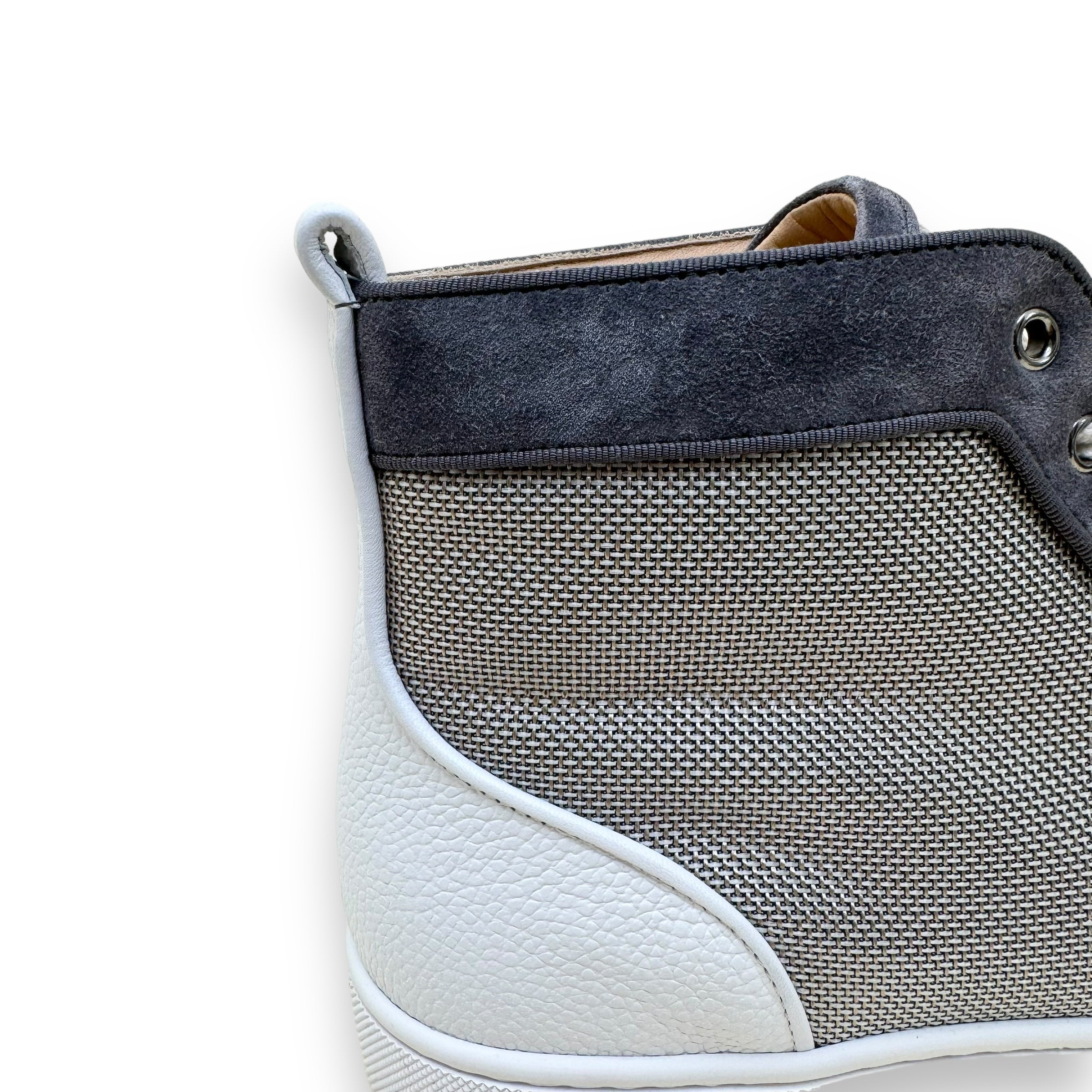 CHRISTIAN LOUBOUTIN LOUIS ORLATO HIGH TOP SNEAKER WHITE / GREY UK9