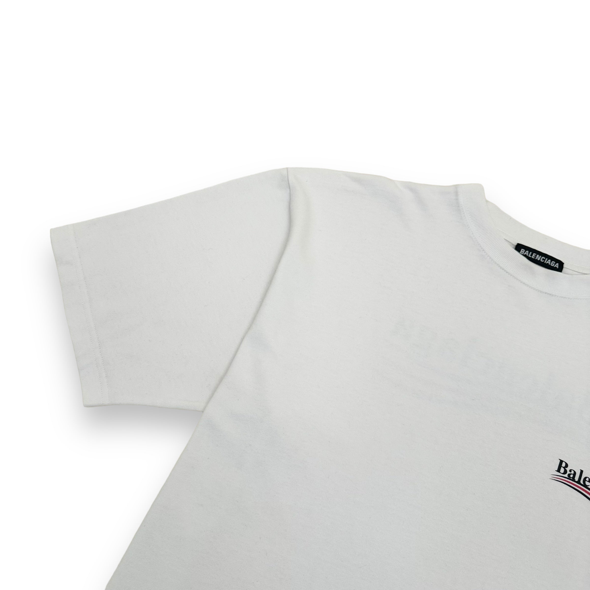 BALENCIAGA POLITICAL LOGO T-SHIRT WHITE M