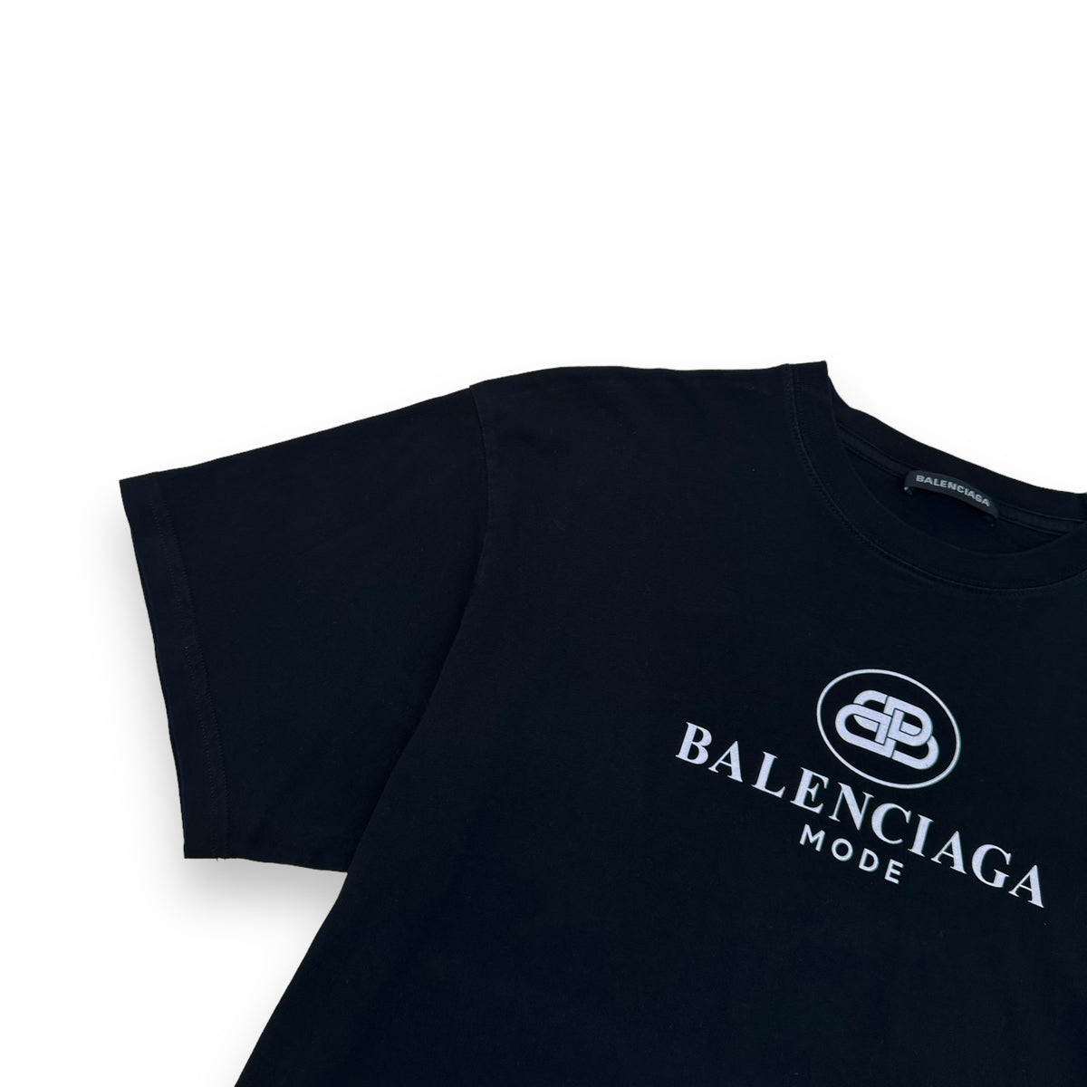 BALENCIAGA OVERSIZED INTERLOCK LOGO T-SHIRT BLACK XS