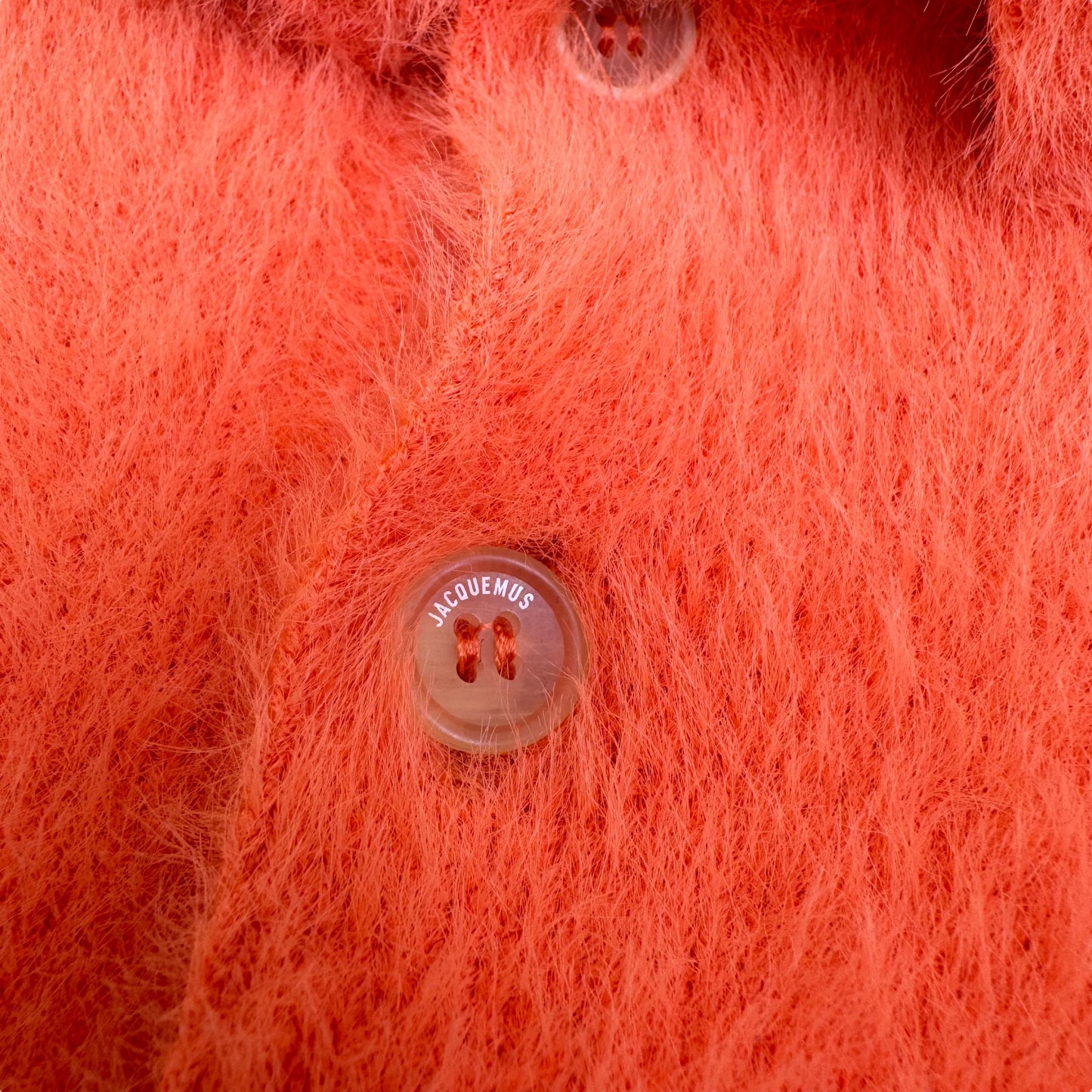 JACQUEMUS POLO NEVE BRUSHED-KNIT SWEATER ORANGE XXL