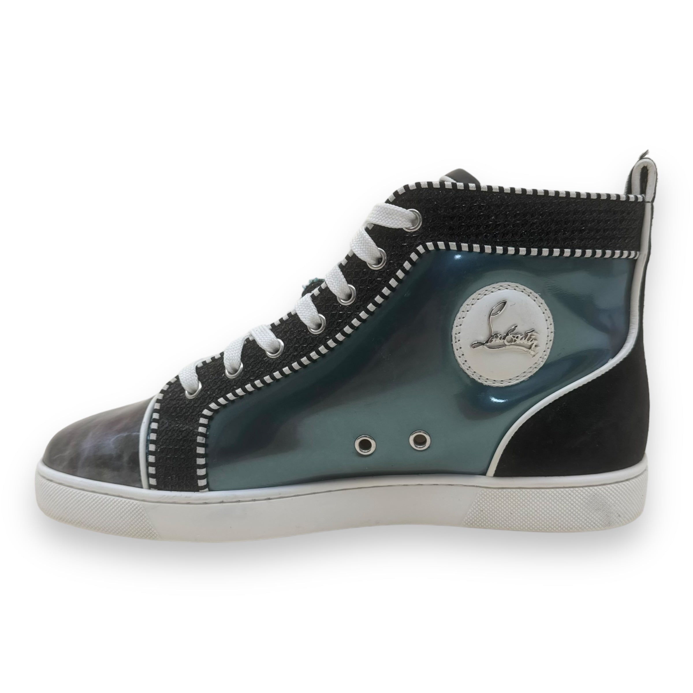CHRISTIAN LOUBOUTIN LOUIS ORLATO FLAT SNEAKER BLUE / BLACK UK9