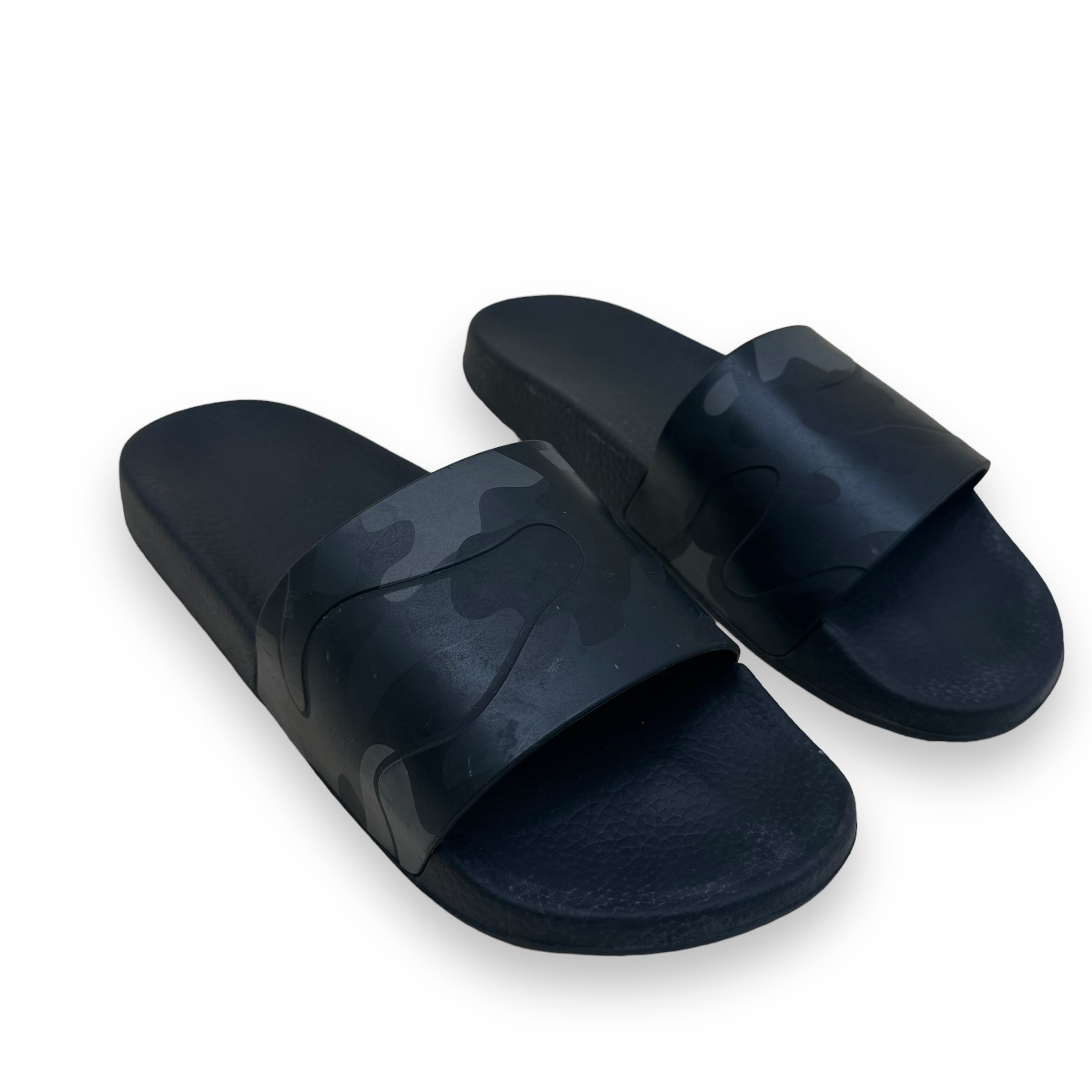 VALENTINO GARAVANI RUBBER SLIDES BLACK UK8
