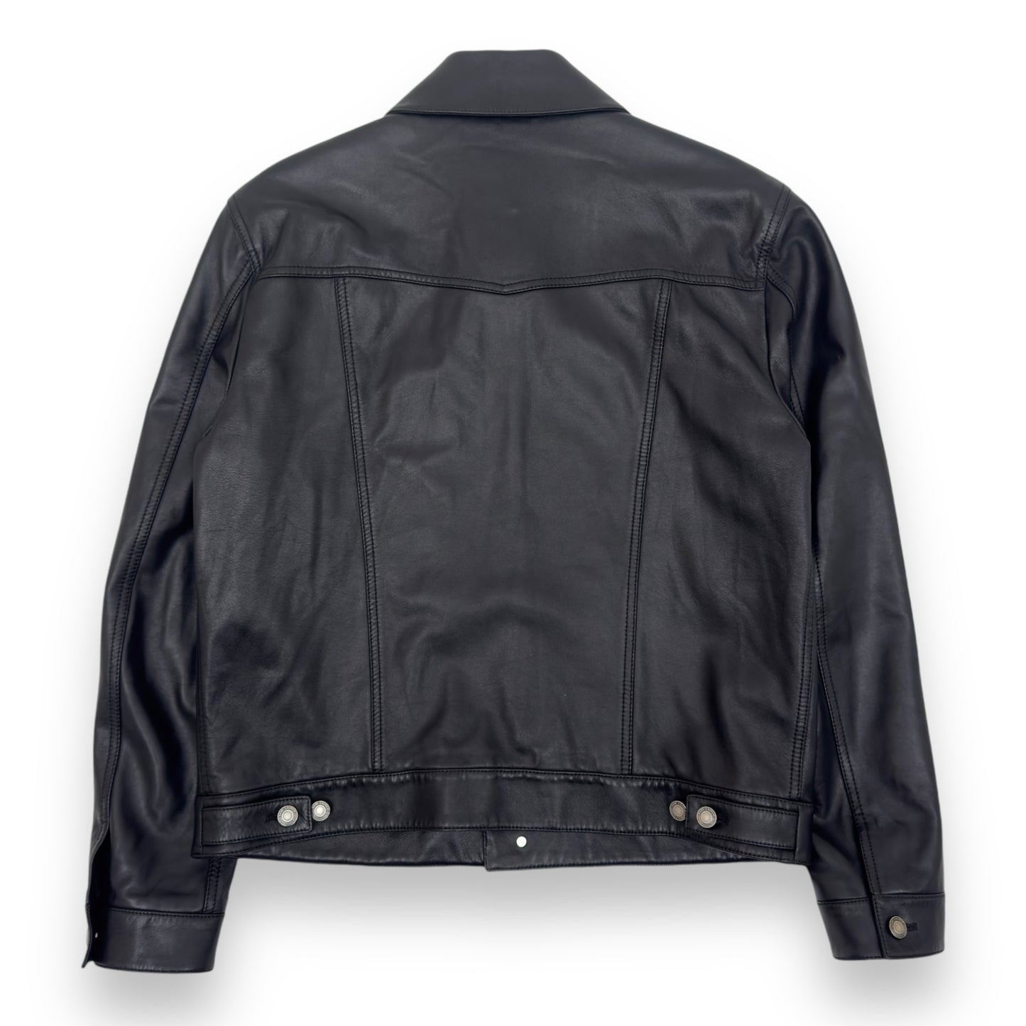 SAINT LAURENT SLIM-FIT LEATHER TRUCKER JACKET XXL