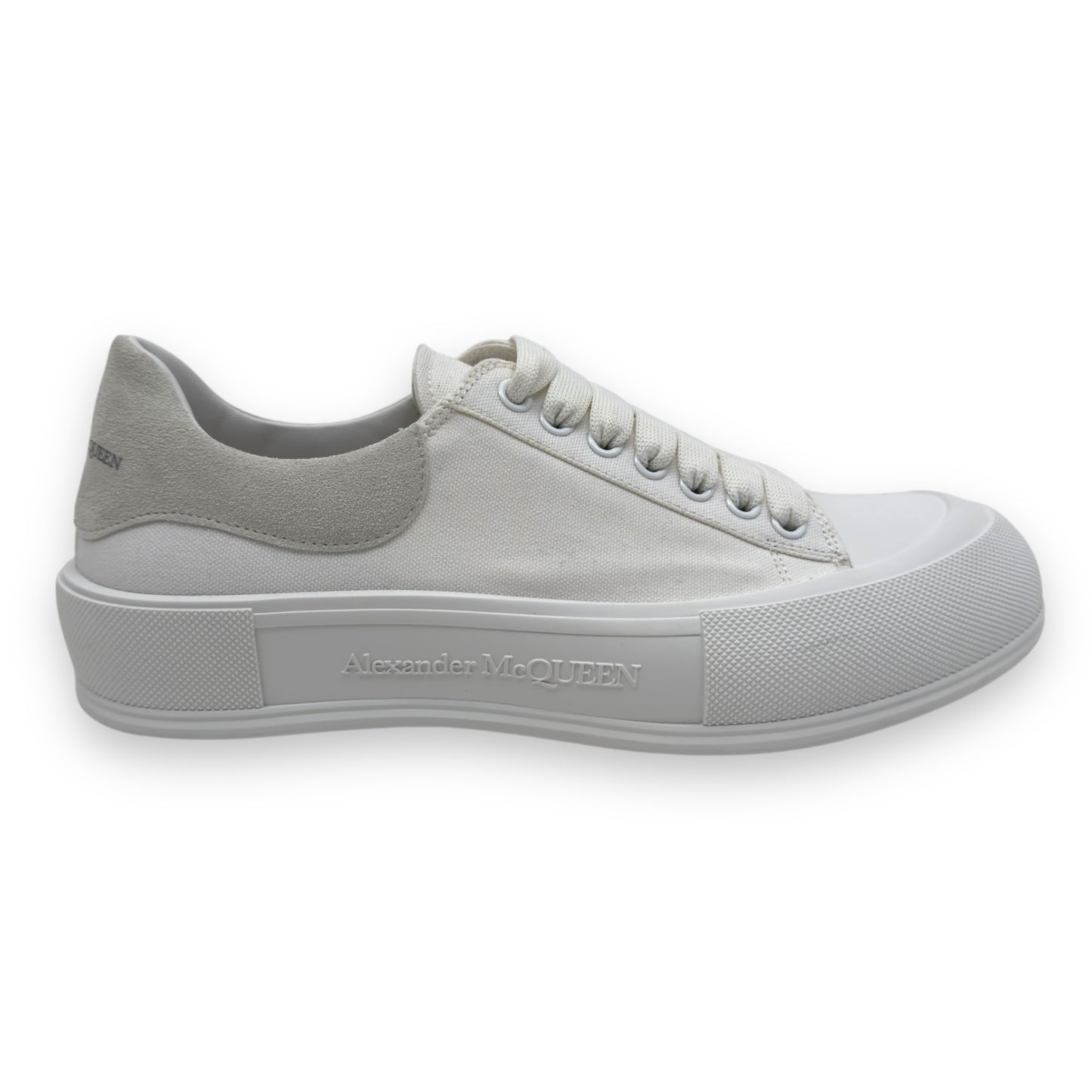 ALEXANDER MCQUEEN DECK PLIMSOLL SNEAKER WHITE UK11