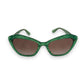 MIU MIU CORE COLLECTION GLITTER SUNGLASSES GREEN / BROWN O/S